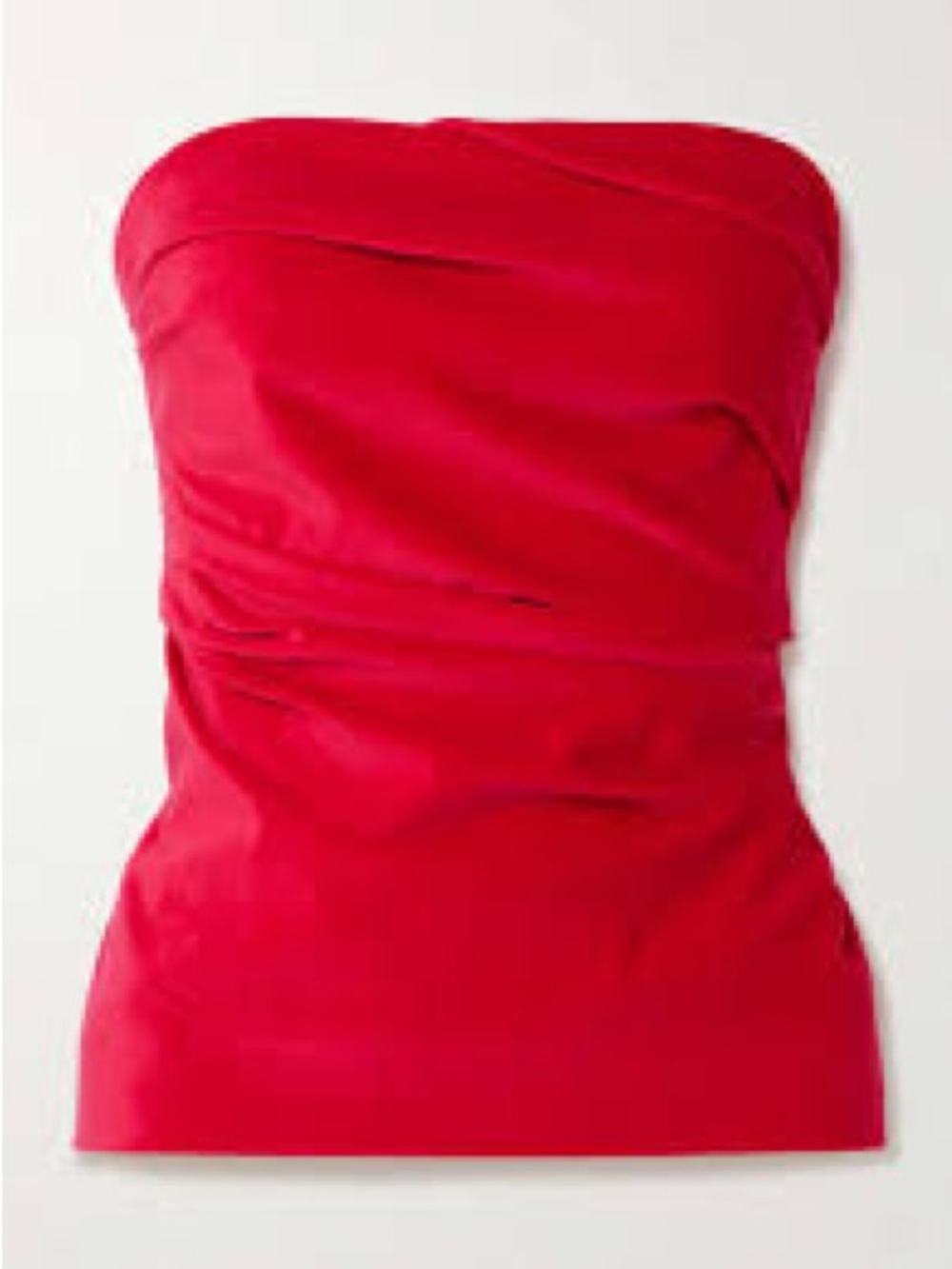 Sky To Moon PleatherStrapless Red Ruched Women’s Top